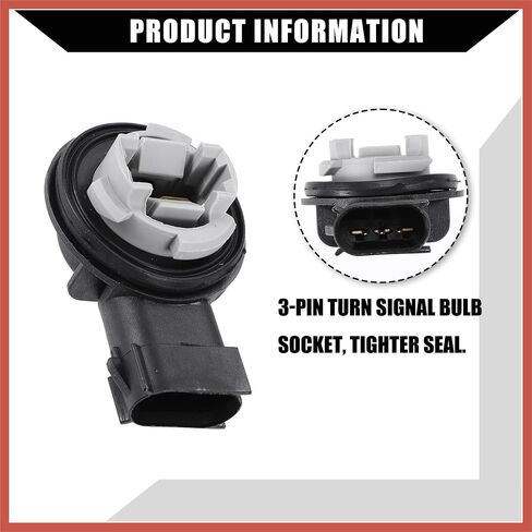 ACROPIX No.68226719AA Turn Signal Light Socket for Jeep Wrangler JK JKU 2007-2018 for Dodge for Ram 1500 2009-2010 / Front/Parking Lamp Bulb Plug Socket/Durable Plastic/1pcs Black in Saudi Arabia