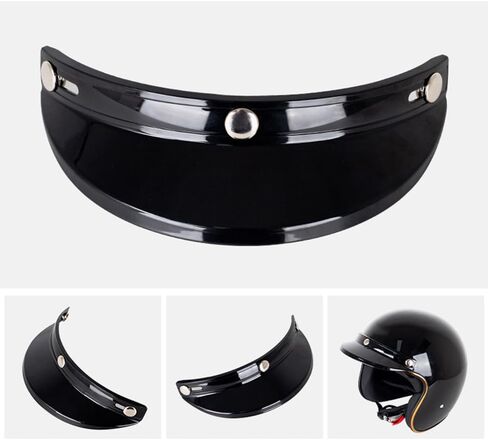 HXBER Helmet Peak Shield, Helmet Peak Shield 3 Snap-Button Visor Flip Up Wind Shield Open Face 3/4 Retro Motorcycle Helmet Sun Shade Protector in Saudi Arabia