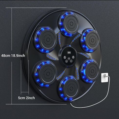 Music Boxing Machine,Wall Mounted Music Boxing Trainer,Smart Bluetooth Workout Punching Equipment for Adults Kids,Perfect for Home,Indoor and Gym,Black in Saudi Arabia
