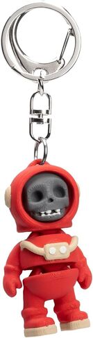 Astro Skelly Collection Flexy Toy Keychain - Colorful Skull & Astronaut Keychain, Movable Figure Design, Flexible Joints, Fun & Unique Gift, Made in Korea - Matte Red in Saudi Arabia