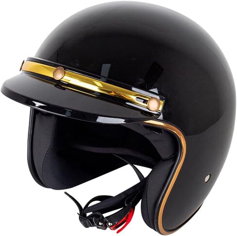 Hxber Helmet Peak Shield ، Helmet Peak Shield 3 Snap-butor Poutor Flip Up Wind Shield Open Face 3/4 Retro Motorcycle Helmet Sun Shown Protector in Kuwait