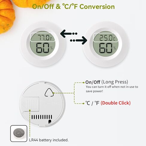 3 عبوات صغيرة من مقياس الرطوبة ومقياس الحرارة، مقياس الرطوبة الرقمي الداخلي والخارجي لدرجة الحرارة، ℉/درجة مئوية، للمنزل، المكتب، الزواحف، السيارة، الدفيئة، المختبر، تررم، القبو.. A01 أبيض in Kuwait