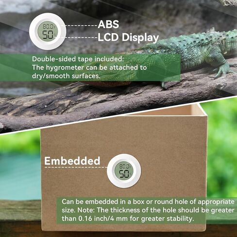 3 عبوات صغيرة من مقياس الرطوبة ومقياس الحرارة، مقياس الرطوبة الرقمي الداخلي والخارجي لدرجة الحرارة، ℉/درجة مئوية، للمنزل، المكتب، الزواحف، السيارة، الدفيئة، المختبر، تررم، القبو.. A01 أبيض in Kuwait