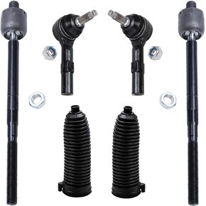 Detroit Axle - Front 6pc Tie Rods Kit for 06-10 Ford Explorer Sport Trac Mercury Mountainseer ، 4 inner و Outer Tie Rods 2 Boots + Bellows 2006 2007 2008 2008 2010 in Saudi Arabia