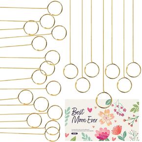 20 Pcs Floral Card Holder Picks, Heart Picture Holders, Photo Holder Pick Stick, Gold Floral Place Card Holder, Floral Picks Clips, Photo Picture Holder for Weddin in Kuwait