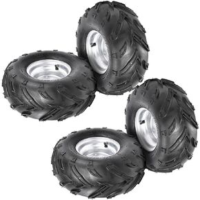 16x8-7 ATV Go-Kart Wheel with 4 Holes | 7-Inch Rim, 110mm Spacing | Pre-Mounted Tire & Rim Combo | Fits Kazuma, Taotao, Roketa, Coolster, UTV, Quad, Buggy 110cc-125cc Off-Road Vehicles (1) in Kuwait