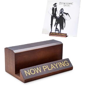 Now Playing Vinyl Record Stand - White Gold Wooden Vinyl Record Holder for Albums & Record Decor, Now Spinning Record Stand for Turntables & Accessories Gifts For Vinyl Record Lovers! in Saudi Arabia