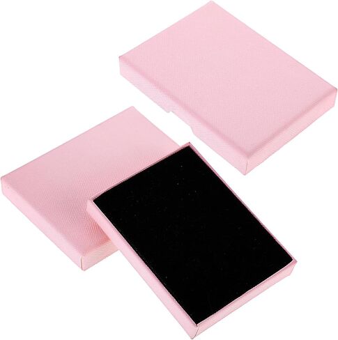 2Pcs Jewelry Gift Boxes, Small Jewelry Box Necklace Organizer Box with Lids for Necklaces Rings Bracelets Earrings Kraft Cardboard Gift Box for Birthday Wedding Party Favors (Pink) in Saudi Arabia
