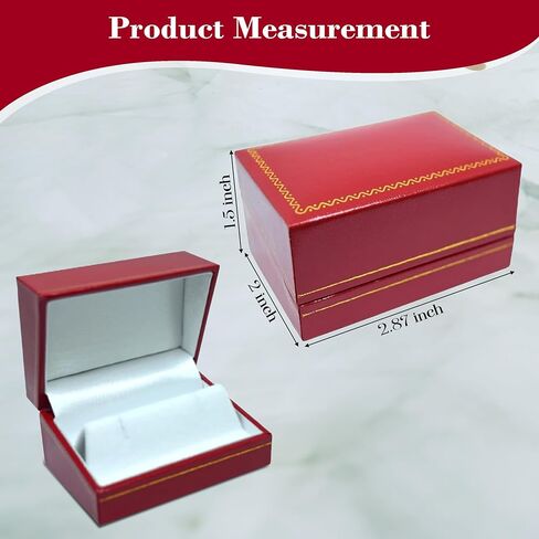 صندوق مجوهرات حمراء رواية لأقراط شجرة 2.5x2.75x1.62 بوصة - صناديق هدايا القرط مع القطع الذهبية - حالة تخزين قرط من الجلد فو - حالات عرض الهدايا للأقراط فقط in Kuwait