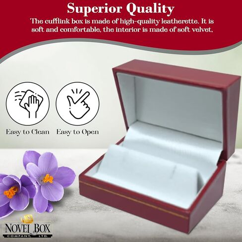 صندوق مجوهرات حمراء رواية لأقراط شجرة 2.5x2.75x1.62 بوصة - صناديق هدايا القرط مع القطع الذهبية - حالة تخزين قرط من الجلد فو - حالات عرض الهدايا للأقراط فقط in Kuwait