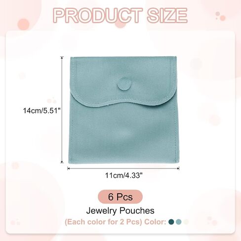 PATIKIL Velvet Jewelry Pouches, 6 Pcs Jewelry Packaging Gift Bags with Snap Button for Bracelet Rings Watch Necklace, (3"x3"/4"x4"/4"x5") Red in Saudi Arabia