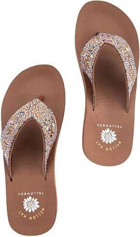 Yellow Box Women's Brigid Flatform Sandal, Round Toe, 1.75 Inch Heel, 1.25 Inch Platform, Comfortable Flip-Flop in Saudi Arabia