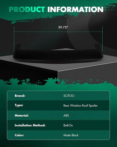 SCITOO ABS Roof Spoiler Fits for 1996-2000 for Toyota for RAV4 1PC Matte Black Rear Window Roof Spoiler in Saudi Arabia