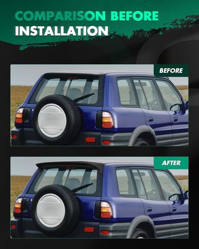 SCITOO ABS Roof Spoiler Fits for 1996-2000 for Toyota for RAV4 1PC Matte Black Rear Window Roof Spoiler in Saudi Arabia