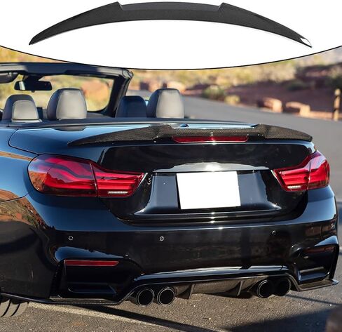 Generic M4 Convertible Carbon Fiber Pattern F33 Trunk Spoiler for 2014-2020 BMW 4 Series 2 Door Convertible & 2015-2020 F83 M4 Rear Trunk High-Kick Tail Spoiler Wing Lip Car Accessories (ABS) in Saudi Arabia