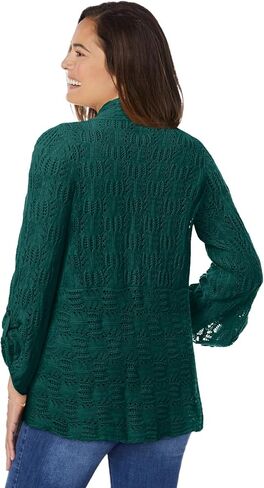 Woman Within Plus Size Open Front Pointelle Cardigan in Kuwait