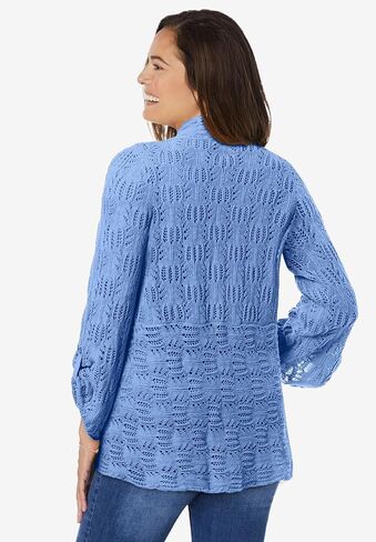 Woman Within Plus Size Open Front Pointelle Cardigan in Saudi Arabia
