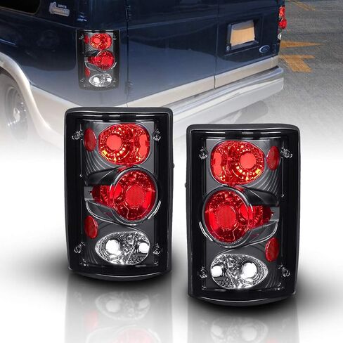 AmeriLite Black Replacement Brake Tail Lights Set For Ford Excursion/Econoline Van - Passenger and Driver Side in Saudi Arabia