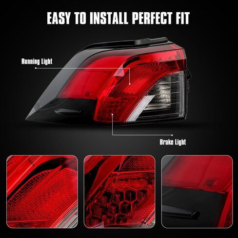 مجموعة LED LED Tail Light Assembly لتويوتا RAV4 2019 2020 2021 2022 2023 2024 جانب سائق مصباح الفرامل الخلفية in Saudi Arabia