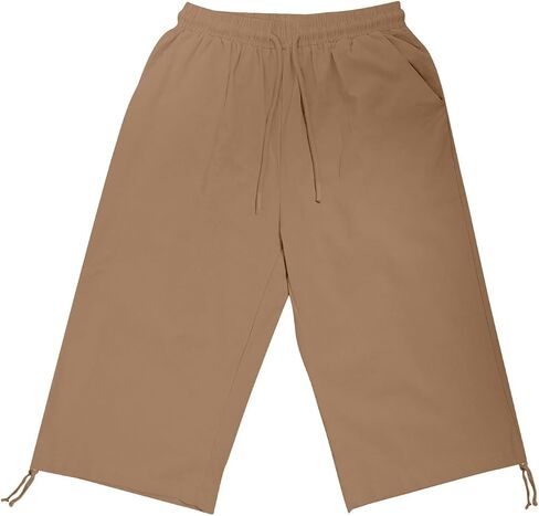 hlysgo Bermuda Shorts for Women High Waisted Drawstring Cotton Linen Casual Shorts Summer Knee Length Shorts with Pockets in Kuwait