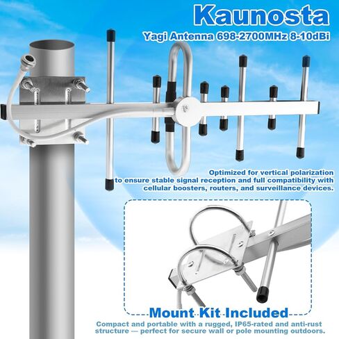 Yagi WiFi Antenna 2.4GHz 25dBi RP-SMA Connector High Gain Yagi Directional Antenna Booster wtih 1.5M Cable Long Range for Network Router/USB Adapter/Reapter/Extension Network PCl Card/Security Camera in Kuwait