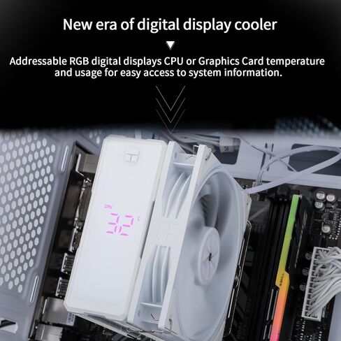 Thermalright Assassin X 120R برودة وحدة المعالجة المركزية الرقمية الأسود ، غطاء أعلى الشاشة الرقمية ، TL-P12 PWM CPU CPU CPU CONDAIN ، تبريد غرفة تبريد الكمبيوتر ، دعم AM4/AM5 ، Intel LGA1851/1700/115X/1200 in Kuwait