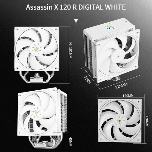 Thermalright Assassin X 120R برودة وحدة المعالجة المركزية الرقمية الأسود ، غطاء أعلى الشاشة الرقمية ، TL-P12 PWM CPU CPU CPU CONDAIN ، تبريد غرفة تبريد الكمبيوتر ، دعم AM4/AM5 ، Intel LGA1851/1700/115X/1200 in Kuwait