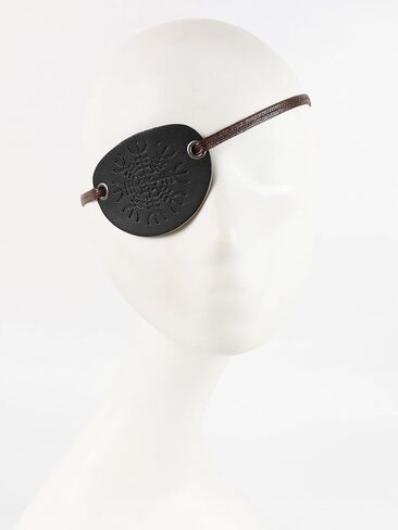 Pirate Eye Patch Black Leather Eye Patch for Men Women Medical Eye Patch for Right or Left Eye Eye Cover Adjustable Eyepatch for Lazy Eye Cosplay Eyepatch Pirate Halloween Costume Prop in Saudi Arabia