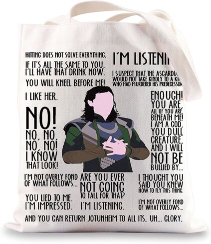 BWWKTOP Superhero Asgardian Tote Bag Laufeydottir Fans Gift Hitting Does Not Solve Every Thing Shoulder Bag in Kuwait