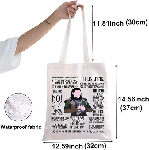 BWWKTOP Superhero Asgardian Tote Bag Laufeydottir Fans Gift Hitting Does Not Solve Every Thing Shoulder Bag in Kuwait