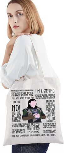 BWWKTOP Superhero Asgardian Tote Bag Laufeydottir Fans Gift Hitting Does Not Solve Every Thing Shoulder Bag in Kuwait