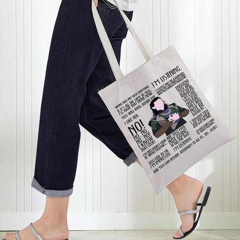 BWWKTOP Superhero Asgardian Tote Bag Laufeydottir Fans Gift Hitting Does Not Solve Every Thing Shoulder Bag in Kuwait
