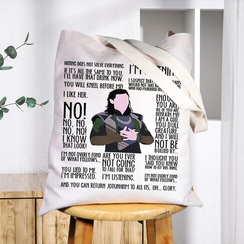 BWWKTOP Superhero Asgardian Tote Bag Laufeydottir Fans Gift Hitting Does Not Solve Every Thing Shoulder Bag in Kuwait