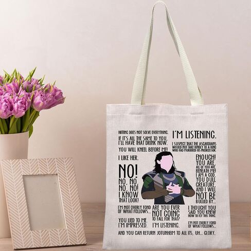 BWWKTOP Superhero Asgardian Tote Bag Laufeydottir Fans Gift Hitting Does Not Solve Every Thing Shoulder Bag in Kuwait