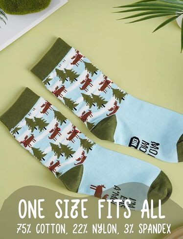 InnoBeta Moose Gifts, Gift For Moose Lovers on National Moose Day, Birthday and Chirstmas, One Size Crew Socks in Saudi Arabia