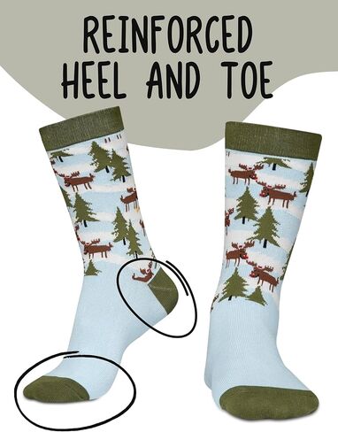 InnoBeta Moose Gifts, Gift For Moose Lovers on National Moose Day, Birthday and Chirstmas, One Size Crew Socks in Saudi Arabia