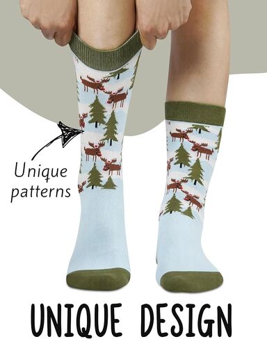InnoBeta Moose Gifts, Gift For Moose Lovers on National Moose Day, Birthday and Chirstmas, One Size Crew Socks in Saudi Arabia