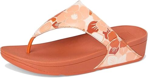 Fitflop Lulu Flowerz Leather Leather Toe-Post Sandals Wedge in Kuwait