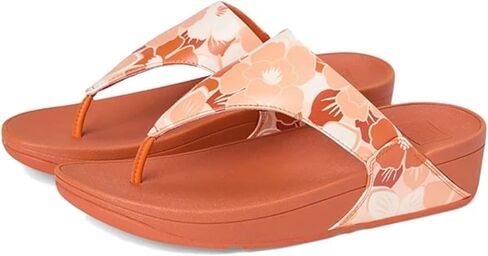 Fitflop Lulu Flowerz Leather Leather Toe-Post Sandals Wedge in Kuwait
