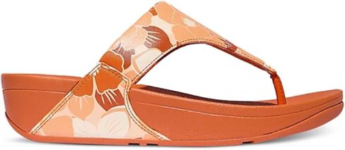 Fitflop Lulu Flowerz Leather Leather Toe-Post Sandals Wedge in Kuwait