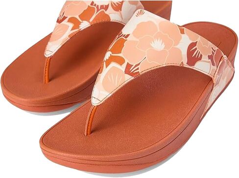 Fitflop Lulu Flowerz Leather Leather Toe-Post Sandals Wedge in Kuwait