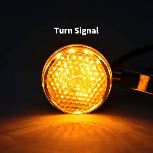 Motorcycle LED Turn Signal Fog Light 39mm 41mm Fork Clamp Front Rear Fit For Harley Sportster XL 883 1200 (Black Housing Black Lens) in Kuwait