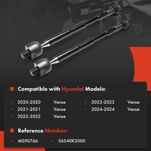 A-Premium 2 x Front Inner Tie Rod Ends, Compatible with Hyundai Venue 2020 2021 2022 2023 2024 in Saudi Arabia