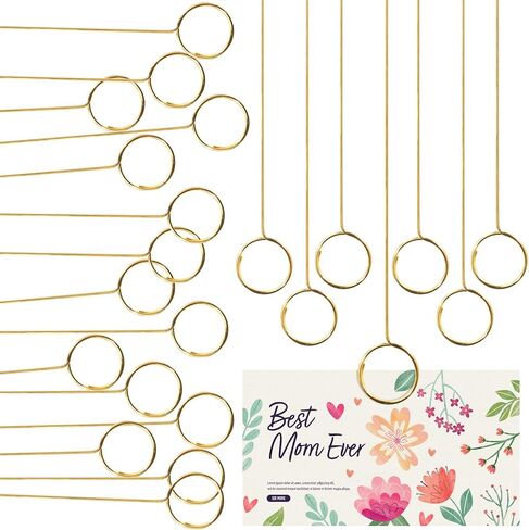 20 Pcs Floral Card Holder Picks, Heart Picture Holders, Photo Holder Pick Stick, Gold Floral Place Card Holder, Floral Picks Clips, Photo Picture Holder for Weddin in Kuwait