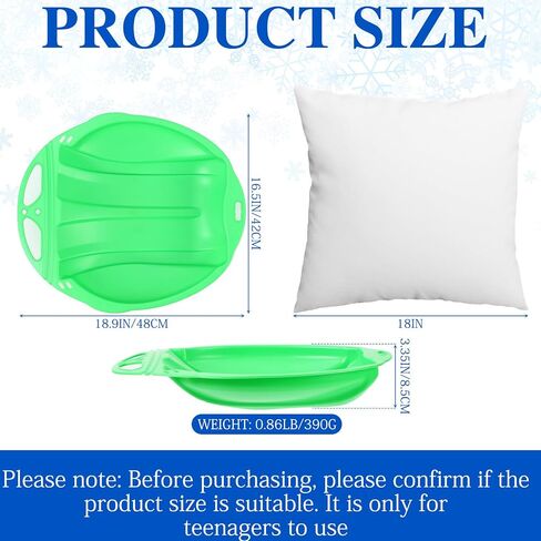 4 Pcs Winter Snow Sleds with Handles 20 inche Heavy Duty Outdoor Snow Saucer Sled Plastic Disc Sleds for Kids Beach Sled Downhill Sledding, Winter Outdoor Sports Red, Blue, Green, Pink in Saudi Arabia