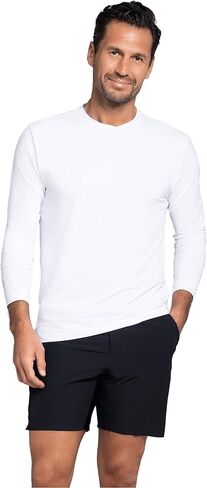 IBKUL Men's Athleisure Wear Sun Protective UPF 50+ Icefil Cooling Tech Long Sleeve Crewneck T-Shirt - 93199 in Saudi Arabia