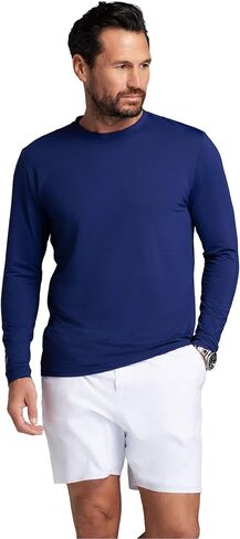 IBKUL Men's Athleisure Wear Sun Protective UPF 50+ Icefil Cooling Tech Long Sleeve Crewneck T-Shirt - 93199 in Saudi Arabia