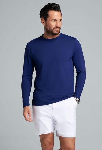 IBKUL Men's Athleisure Wear Sun Protective UPF 50+ Icefil Cooling Tech Long Sleeve Crewneck T-Shirt - 93199 in Saudi Arabia