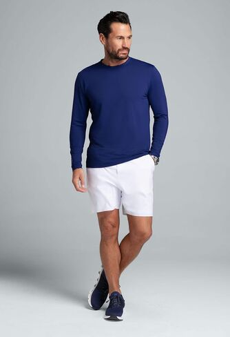 IBKUL Men's Athleisure Wear Sun Protective UPF 50+ Icefil Cooling Tech Long Sleeve Crewneck T-Shirt - 93199 in Saudi Arabia