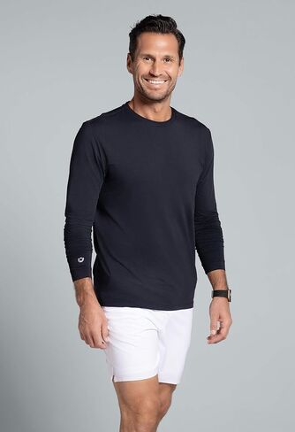 IBKUL Men's Athleisure Wear Sun Protective UPF 50+ Icefil Cooling Tech Long Sleeve Crewneck T-Shirt - 93199 in Saudi Arabia